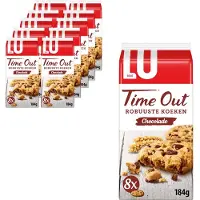 LU Time Out Robuuste Chocolade Koeken 10 x 184g (8 x 23g) - Koekjes - Koek voor Onderweg - Koffie - Thee - Werk - Voorraad