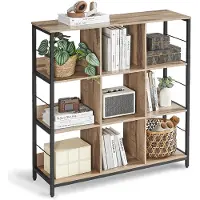 Vasagle Plank met 3 niveaus voor woonkamer, Kameelbruin + Inktzwart