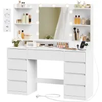 Vasagle Kailyn Collectie - Kaptafel met Spiegel en Ledverlichting