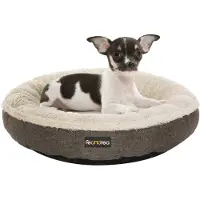 Feandrea Hondenbed, hondenmand, kattenbed, donutvorm, rond, diameter 55 cm, bruin, model PGW55C