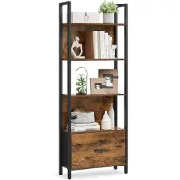 Vasagle Hoekboekenkast met lade en stalen frame, 60B cm