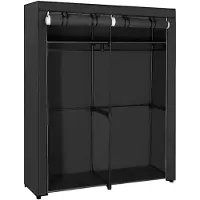 Songmics Opvouwbare kledingkast met 2 kledingroedes, Zwart