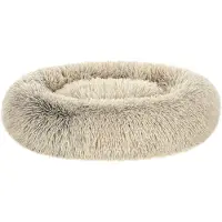 Feandrea Pluizig hondenbed in de vorm van een donut, Khaki