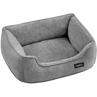 Feandrea Hondenmand met afneembare hoes donkergrijs, Lichtgrijs / L 60 x B 50 x H 21 cm