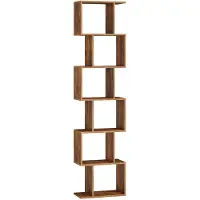 Vasagle Vrijstaande boekenkast met meerdere niveaus en open opbergruimte, Vintagebruin / 6 niveaus (40B cm)