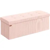Songmics Opvouwbare voetenbank met opbergruimte, Jellyroze / 110B cm