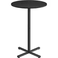 Vasagle Ronde hoge bartafel voor woonkamer eetkamer of balkon, Ebbenhout Zwart