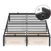 Vasagle Metalen bedframe met opbergruimte eenvoudig te monteren, 200 x 140 x 35.6 cm