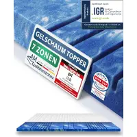 AM Qualitätsmatratzen 7 Zone Deluxe Gelschuim Topper 240x200cm (SG50) - Premiumhoogte 8 cm - Memory foam mattress topper 240 x 200 8cm - TENCEL Lyocell tijk - Zacht en aanpasbar - Made in Germany
