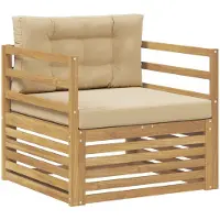 vidaXL Buitensofa Wit en Beige
