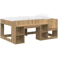 vidaXL Kinderbedframe met opbergruimte Artisanaal eiken 80 x 160 cm
