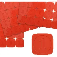 Combicraft plastic breekmunten met getal 1 in rood - per 10.000 munten