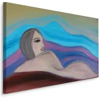 Karo-art Schilderij - Abstracte Vrouw, 5 maten, Premium Print