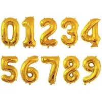 Go Go Gadget - Cijferballon - Folieballon - 40cm - Goud - Cijfer 9