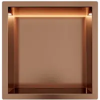 Guido Gusto Copper RVS Inbouwnis 30x30x10cm met RGB verlichting