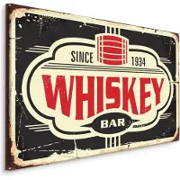 Karo-art Schilderij - Whiskey Bar, reclame uiting, Premium print