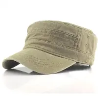 VHV - Petten - Hoed - Zonnehoed - Zonnehoed dames - Baseball pet - Gewassen vintage platte pet - Unisex katoenen baseball pet - Khaki