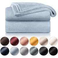 Blumtal - Fleece Deken - Super Zacht Fleece Plaid 150x200 cm - Licht Blauw