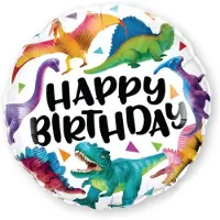 Qualatex - Folieballon Happy Birthday Dinosaurus 45 cm