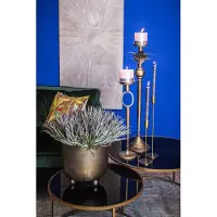 Ptmd collection PTMD Donato Ronde Bloempot - H27 x Ø30,5 cm - Aluminium - Goud