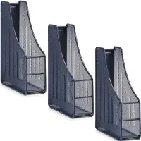Zeller Lectuurbak - 4x - documenten opbergbak - antraciet grijs - draad metaal - L9 x B27 x H35 cm