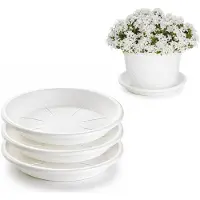 PlasticForte plantenpot onder schotel / opvang schaal - 3x - wit - dia 30 cm - Kunststof - voor een pot met dia 35/40 cm