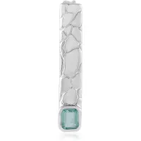 Cavill - Zilveren Hanger - 925 Sterling Zilver Geplatineerd - Paraiba Kleurige Smaragd 0,428 ct - Nigeria - Achthoek Trapgeslepen - Modern & Elegant