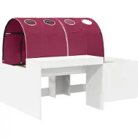 vidaXL Bedframe met Tunnel met plank 3 st Wit en Rood Bewerkt hout