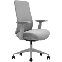 Worktrainer Bureaustoel Vane - Grijs - Ergonomisch NEN-EN 1335 - Schuifzitting, Lendesteun & 3D Armleggers