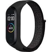 123Watches nylon sport loop band - reflector zwart - Geschikt voor Xiaomi Mi 3, 4, 5 & 6