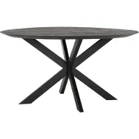 DTP Home Eettafel Timeless Black rond teakhout 150x150x78 cm