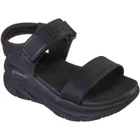 SKECHERS Skechersvoor vrouwen. 119226 D'Lux Walker sandalen - New Block zwart (39), Stof, 3 tot 5 cm, Klittenband, Casual