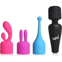 XR Brands - Mini Wand Massager with 3 Attachments