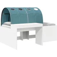vidaXL Bed met Tunnel 3 st Artisian Eik en Lichtblauw Bewerkt hout