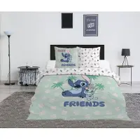 Disney Stitch Beddengoed Stitch Disney 200x200 cm + 2 Slopen 65x65 cm Katoenmix Omkeerbaar | Best Friends Scrump | Officiële Licentie