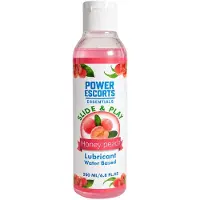 Power Escorts Glijmiddel op Waterbasis 200 ml – Honey Peach Smaak – Slide & Play – Geschikt voor Condooms
