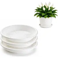 PlasticForte plantenpot onder schotel / opvang schaal - 3x - wit - dia 20 cm - Kunststof - voor een pot met dia 25/30 cm