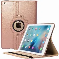 Ntech Hoes geschikt voor iPad 2021 / 2020 / 2019 (9e/8e/7e Generatie / 10.2 inch) 10.2" 360° draaibare Hoes - Rosegoud