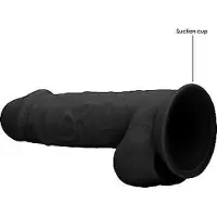 Realrock Real Rock - Silicone Dildo met Ballen 21.6 cm - Zwart