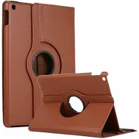 Ntech Hoes geschikt voor iPad 2021 / 2020 / 2019 (9e/8e/7e Generatie / 10.2 inch) 10.2" 360° draaibare Hoes - Bruin
