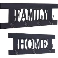 MCW 2-delige wandkapstokset -C60 Home+Family kapstokpaneel, shabby look vintage ~ donkergrijs