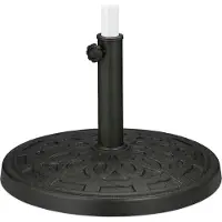 Relaxdays parasolvoet - 38-50 mm stokken - Ø 50 cm - tuin - gietijzeren look - groen-zwart