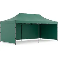 Springos Partytent - 600x300x310xcm - Hoogte Verstelbaar - PVC - Polyester - Harmonica- Frame - Groen