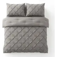 Sleeptime Lazy dekbed zonder overtrek Pintuck - Excl. kussensloop - Grijs - 240x200