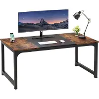 Tribesigns Computertafel - Bureau - Met Dikker Frame - Industrieel - Vintage - Bruin/Zwart - 180 x 80 x 75 cm