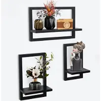Unyqoos Moderne Set van 3 Decoratieve Zwevende Wandplanken voor Elke Kamer in Huis