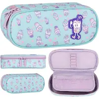 Sarcia.eu Bubble Tea Schooletui met vakken, ovaal etui voor meisjes 6x22x10cm