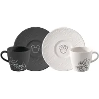 Villeroy & Boch Koffiekop Met Schotel Manufacture Rock Mickey Mouse Multi 160ml (4-delig)