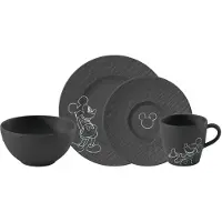 Villeroy & Boch Manufacture Rock Mickey Mouse Ontbijtset Zwart - Servies & serviessets Porselein Black - 1047198704
