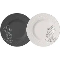 Villeroy & Boch Ontbijt-/ Dessertbord Manufacture Rock Mickey Mouse Multi Ø21,7 cm (2-delig)